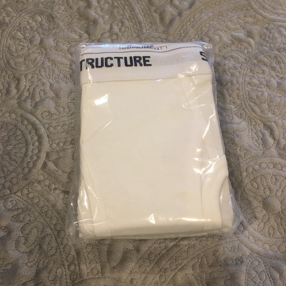 Vintage Structure White Briefs, 3 pack